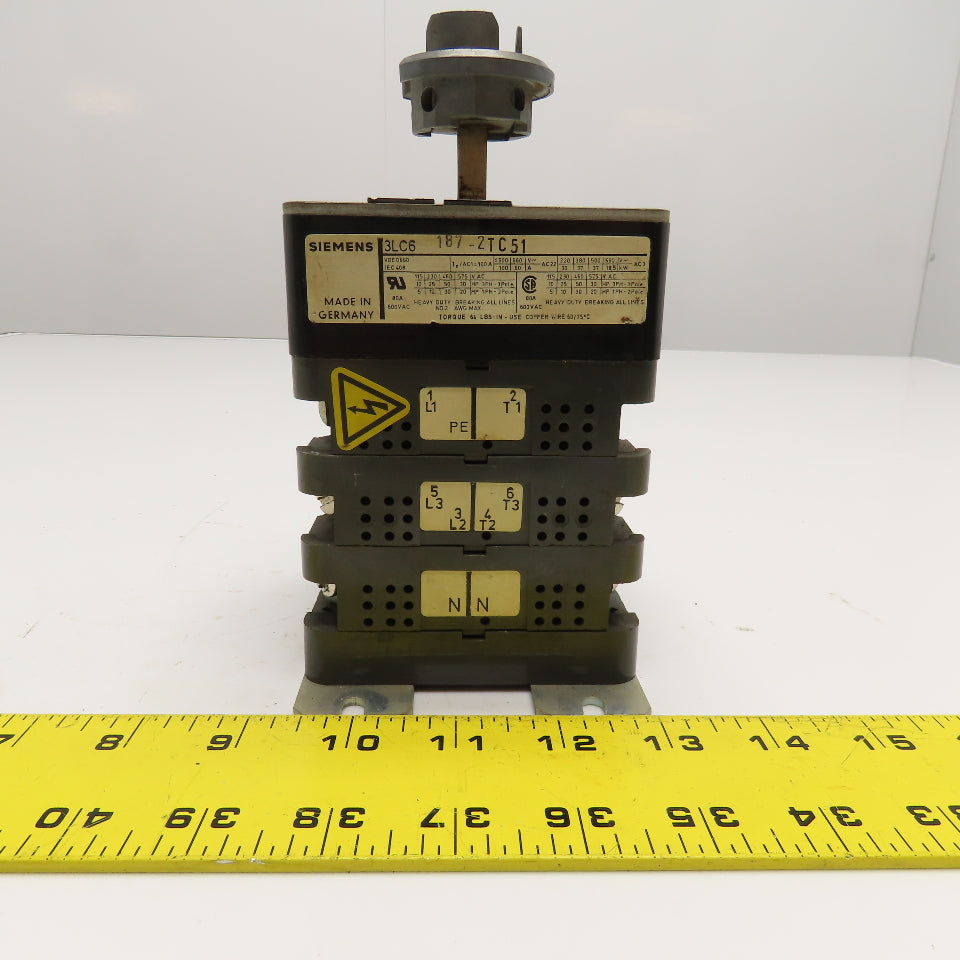Siemens 3LC6 187-2TC51 600VAC 80A Rotary Disconnect Switch