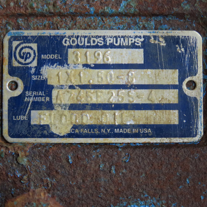 Goulds 3196 10HP Centrifugal Pump 1x1.5-8 3510RPM 230/460V 3PH