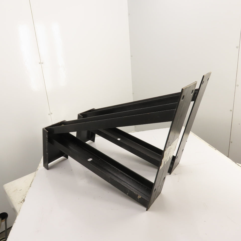 30 x 7" x 23"H Heavy Duty Steel Cantilever Wall Mount Shelf Brackets Black Set/2
