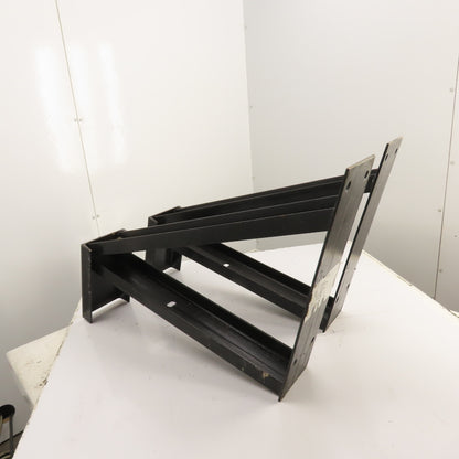 30 x 7" x 23"H Heavy Duty Steel Cantilever Wall Mount Shelf Brackets Black Set/2