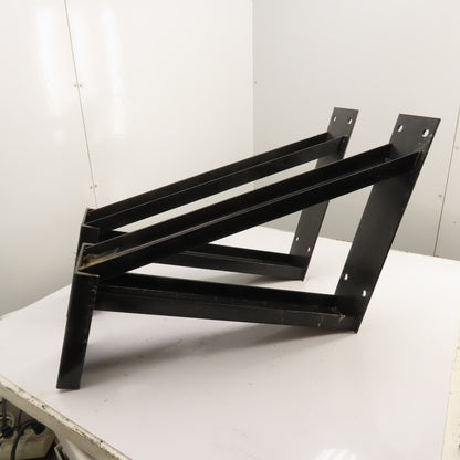 30 x 7" x 23"H Heavy Duty Steel Cantilever Wall Mount Shelf Brackets Black Set/2