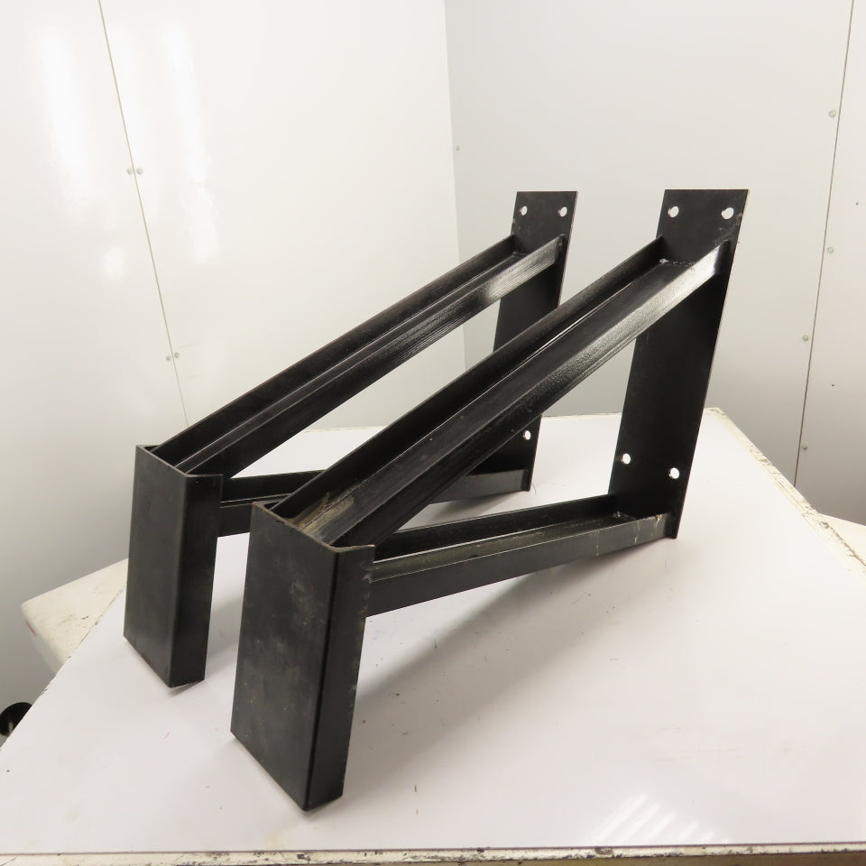 30 x 7" x 23"H Heavy Duty Steel Cantilever Wall Mount Shelf Brackets Black Set/2