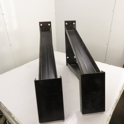 30 x 7" x 23"H Heavy Duty Steel Cantilever Wall Mount Shelf Brackets Black Set/2