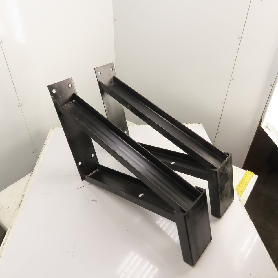 30 x 7" x 23"H Heavy Duty Steel Cantilever Wall Mount Shelf Brackets Black Set/2