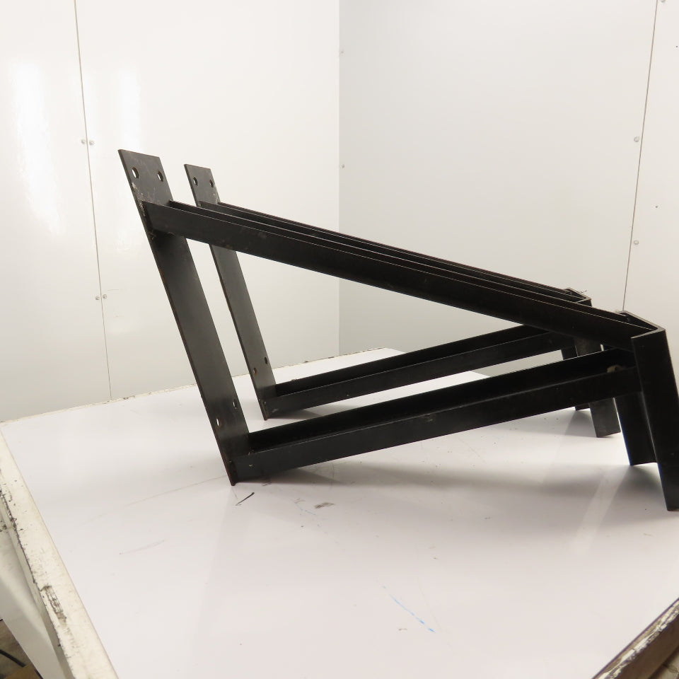 30 x 7" x 23"H Heavy Duty Steel Cantilever Wall Mount Shelf Brackets Black Set/2