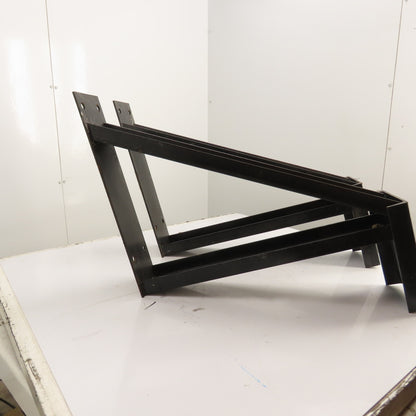 30 x 7" x 23"H Heavy Duty Steel Cantilever Wall Mount Shelf Brackets Black Set/2