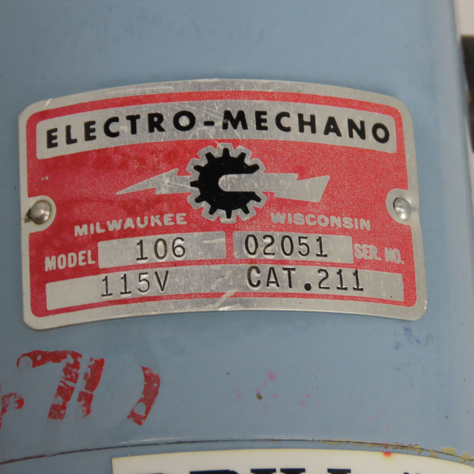 Electro-Mechano 106 Precision Drilling Unit Head 115V Variable Speed Cat 211