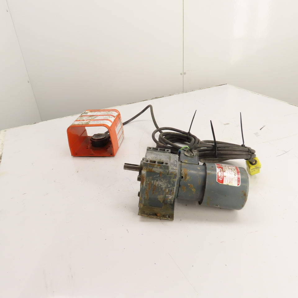 Dayton 2Z818A 24:1 Ratio 1/15HP Gearmotor 115V 1Ph 67.5RPM W/ Foot Pedal Tested