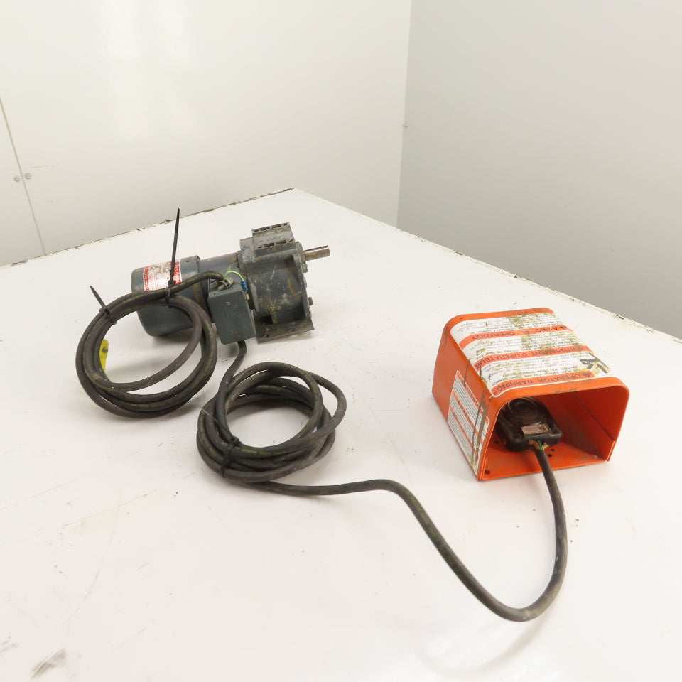 Dayton 2Z818A 24:1 Ratio 1/15HP Gearmotor 115V 1Ph 67.5RPM W/ Foot Pedal Tested
