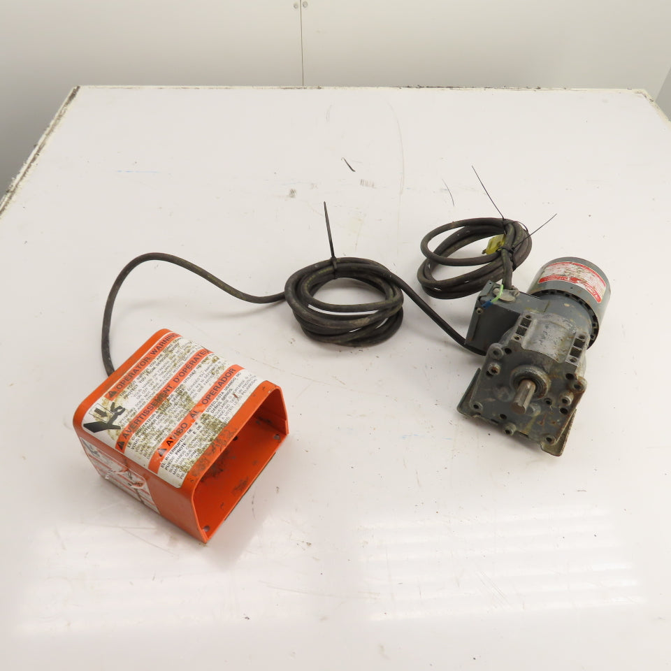 Dayton 2Z818A 24:1 Ratio 1/15HP Gearmotor 115V 1Ph 67.5RPM W/ Foot Pedal Tested
