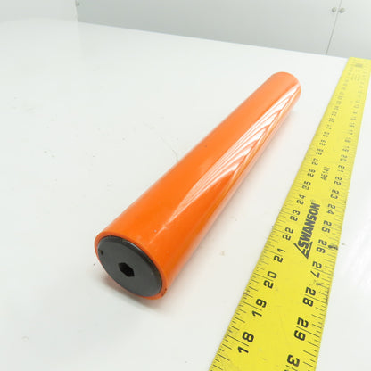 2.14" OD x 14-1/2" OAL Orange Coated Gravity Conveyor Roller