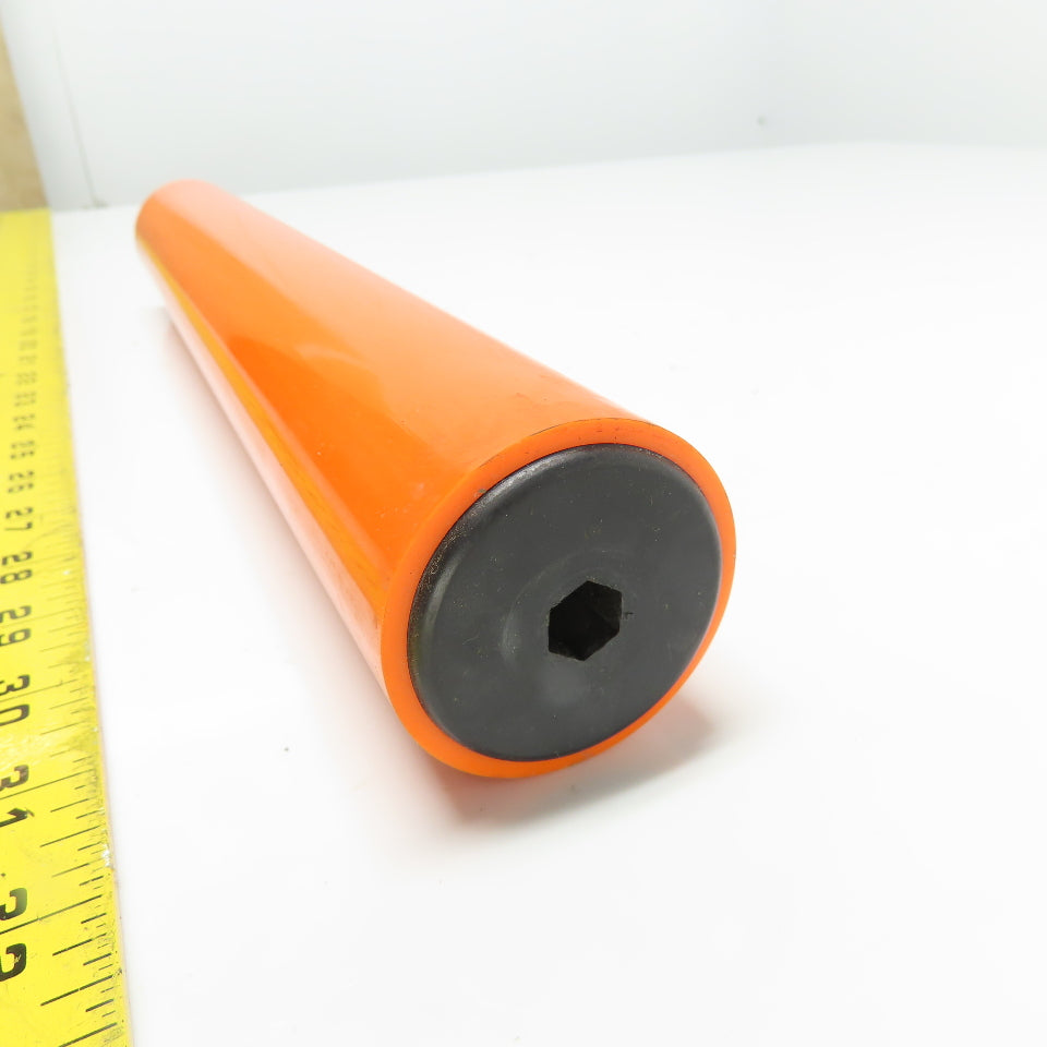 2.14" OD x 14-1/2" OAL Orange Coated Gravity Conveyor Roller