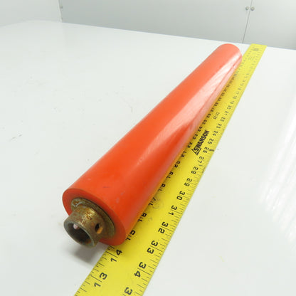 2.84" OD x 21" BF Orange Coated Gravity Conveyor Roller 22-1/2" OAL