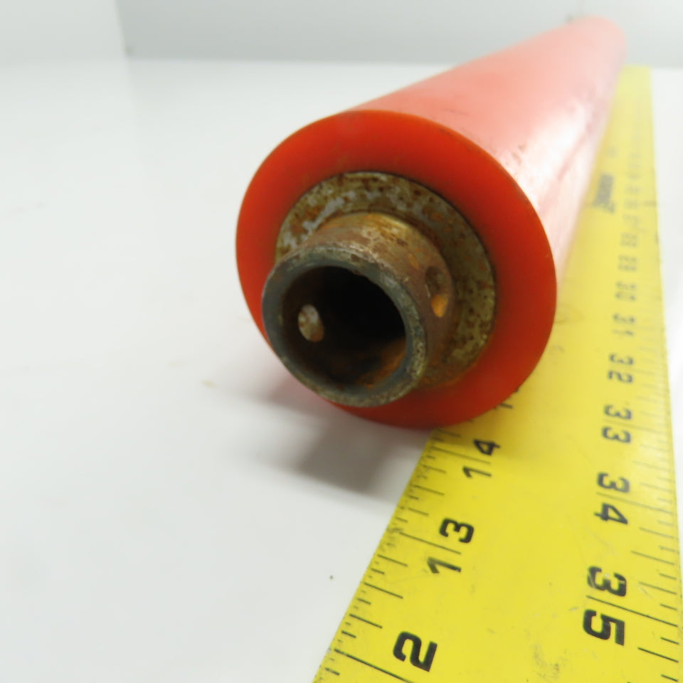 2.84" OD x 21" BF Orange Coated Gravity Conveyor Roller 22-1/2" OAL