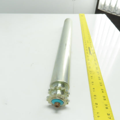 Damon 2.35" OD x 22" Face Double Sprocket Driven Steel Conveyor Roller 24" BF