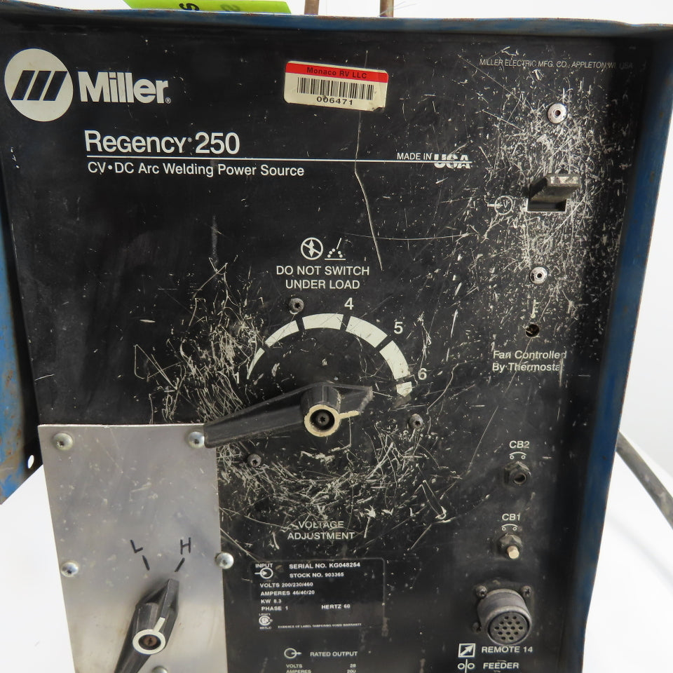 Miller Regency 250 CV-DC Arc Welding Power Source 200/230/460V In 28V 200A Out