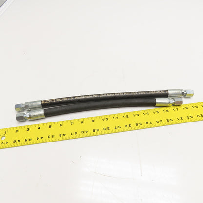 Parker 3/8" (-6) JIC Flare Female Swivel Fitted Hydraulic Hoses 18" & 16" lot/2