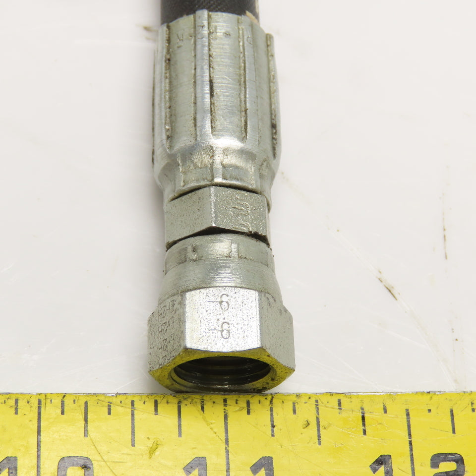 Parker 1/4" Hydraulic Hose 3/8"(-6) x 1/4"(-4) JIC Swivel Female Ends 50" Long