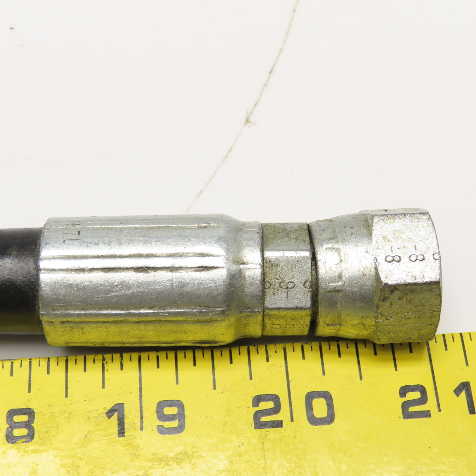 Parker 3/8" Hydraulic Hose 1/2" (-8) x 1/2" (-8) Female JIC Swivel Ends 21"
