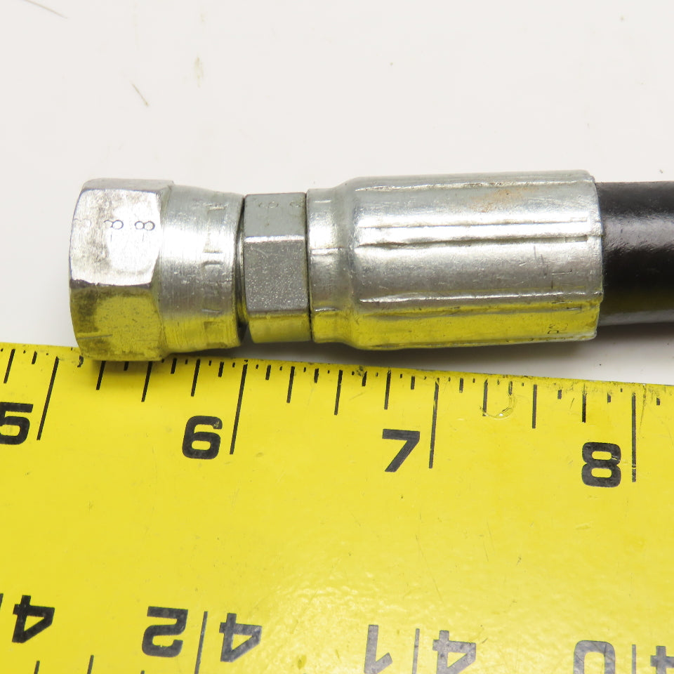 Parker 3/8" Hydraulic Hose 1/2" (-8) x 1/2" (-8) Female JIC Swivel Ends 21"
