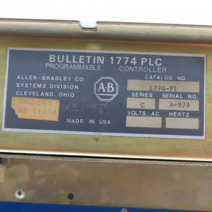 Allen-Bradley 1774-P1 PLC Programmable Controller & Power Supply 5VDC 50A