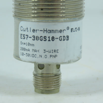 Cutler-Hammer E57-30GS10-GDB Inductive Proximity Sensor 30mm 10-30VDC NO Sn=10mm