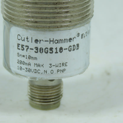 Cutler-Hammer E57-30GS10-GDB Inductive Proximity Sensor 30mm 10-30VDC NO Sn=10mm