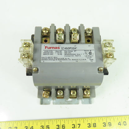 Furnas 40DP32A* NEMA Size 1 3-Pole 27A Magnetic Contactor 600VAC