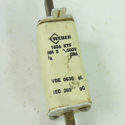 Weber NH 0 160A KTF 160A 500V gL gG NH0 Industrial Fuse 120kA