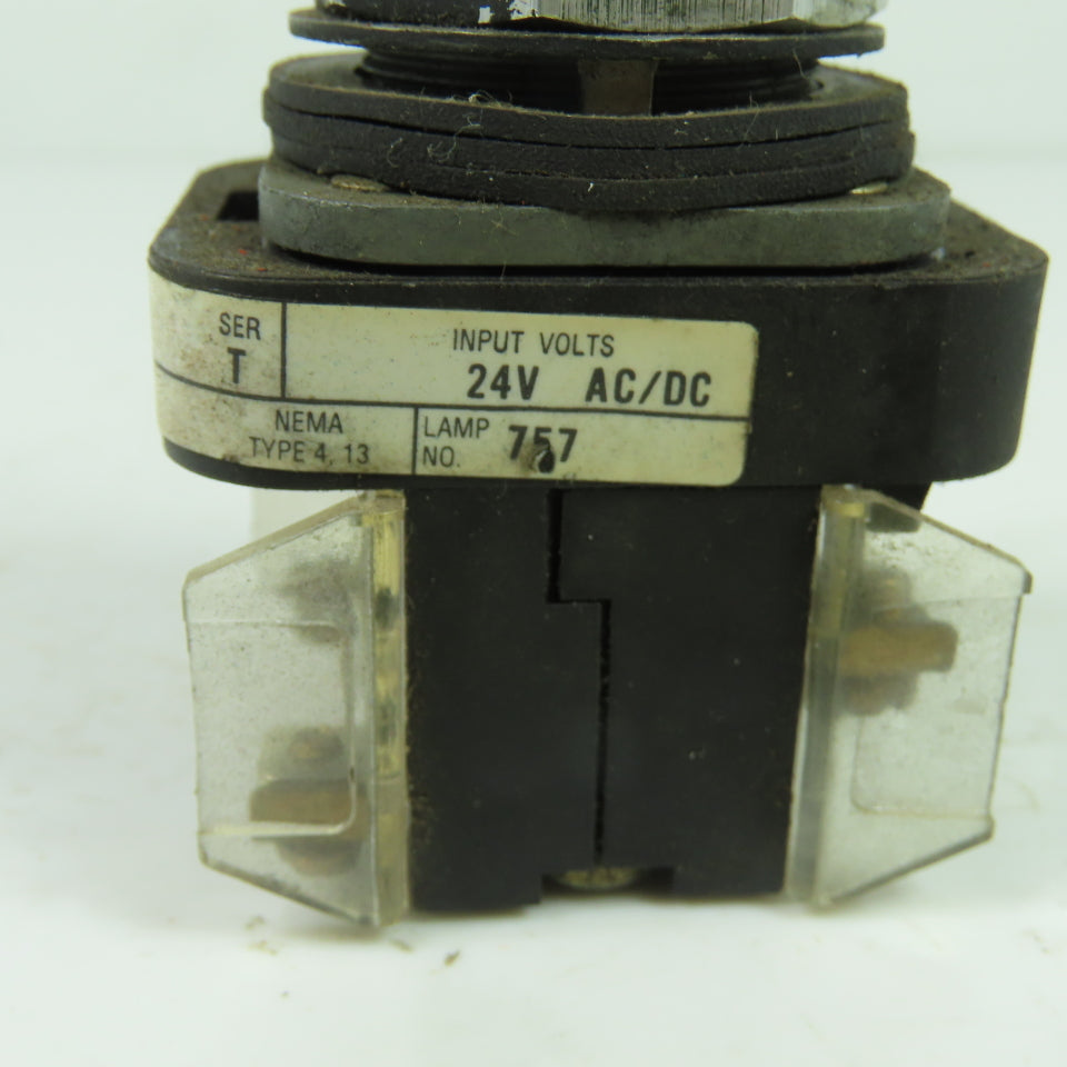 Allen-Bradley 800T-QB24 Ser T White lluminated Momentary Push Button 24V AC/DC