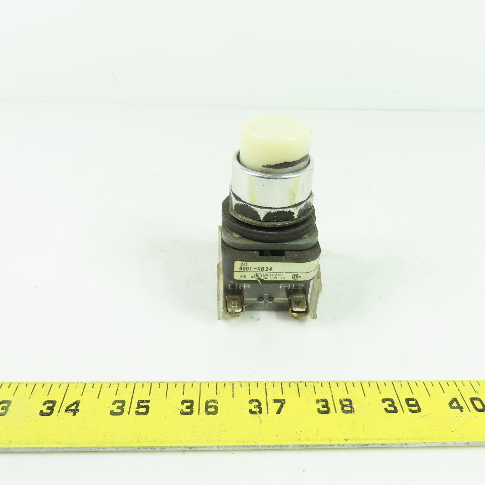 Allen-Bradley 800T-QB24 Ser T White lluminated Momentary Push Button 24V AC/DC