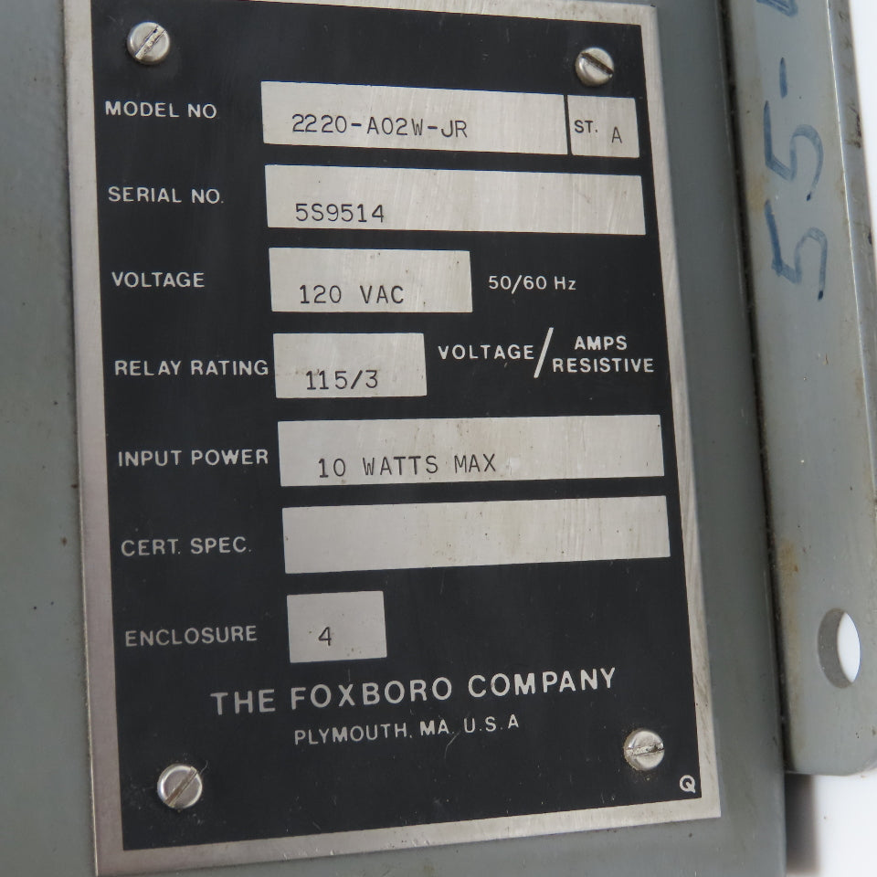 Foxboro Balsbaugh 2220-A02W-JR 120VAC pH Monitor High/Low Alarm