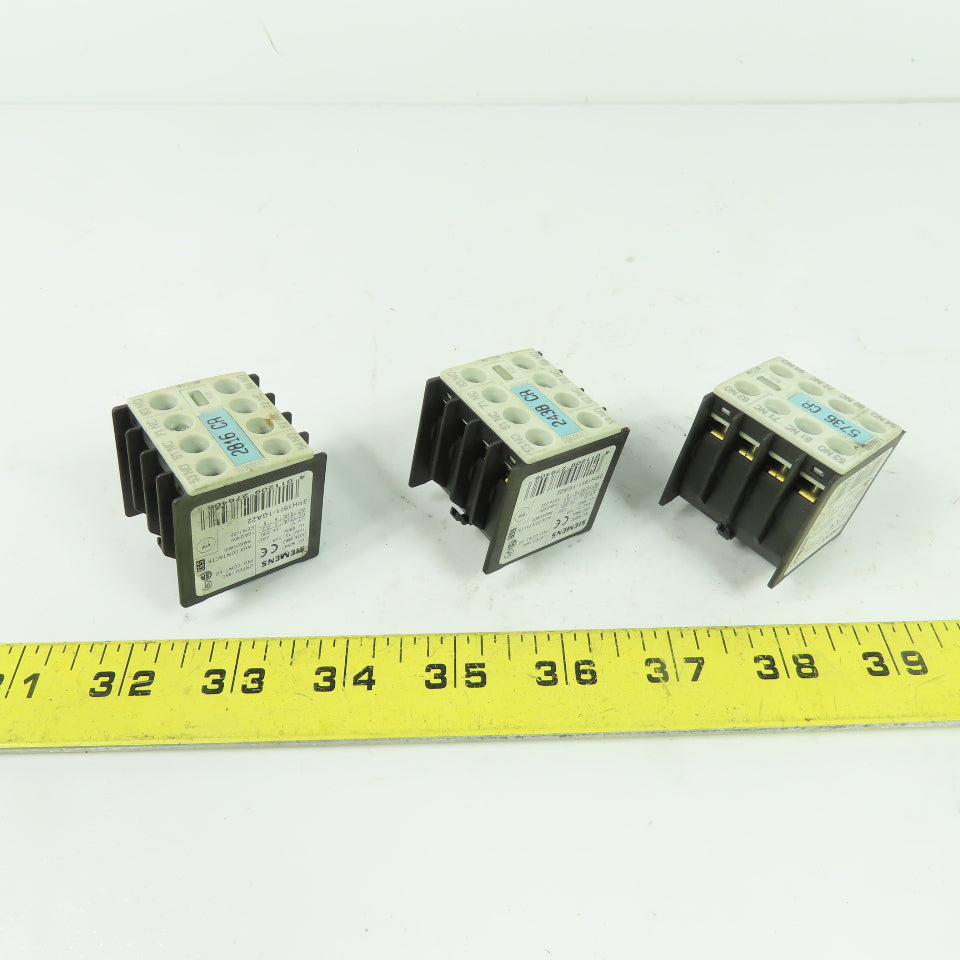 Siemens 3RH1911-1GA22 Auxiliary Contact Block 690V 10A A600/Q600 Lot of 3