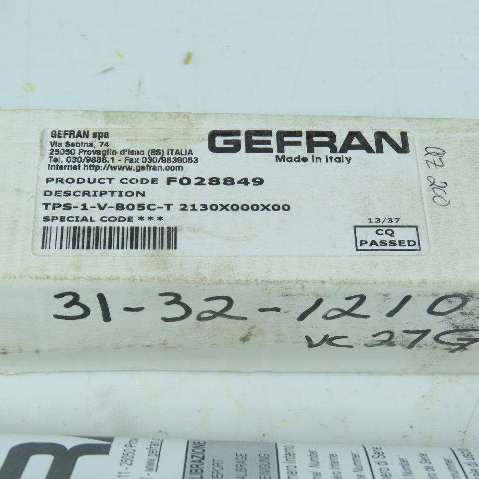 Gefran F028849 TPS-1-V-B05C-T 2130X000X00 Pressure Transducer 500 Bar 3mV/V