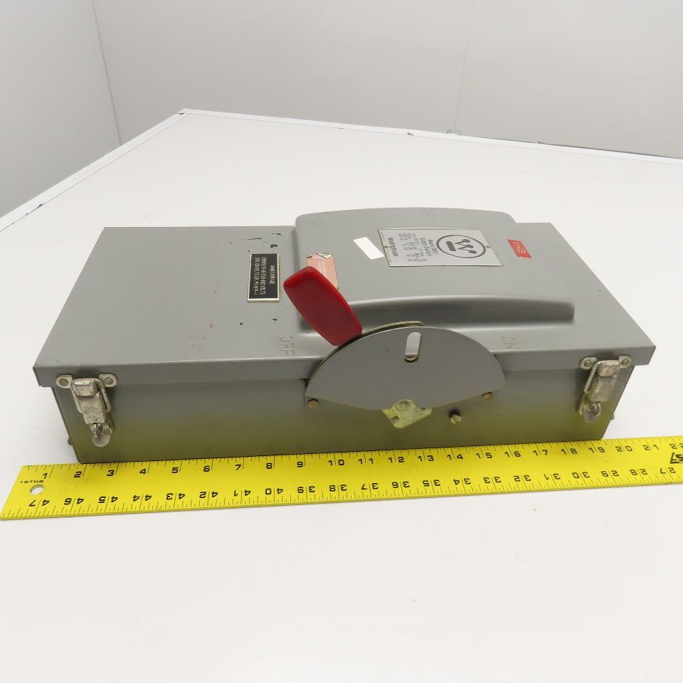 Westinghouse JHF361 600VAC 20Hp 3Ph 3 Pole Fused Safety Disconnect Switch