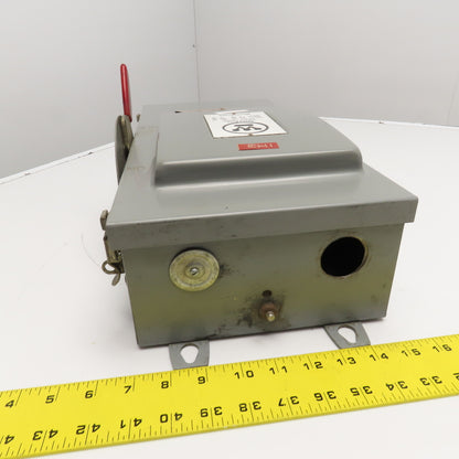 Westinghouse JHF361 600VAC 20Hp 3Ph 3 Pole Fused Safety Disconnect Switch