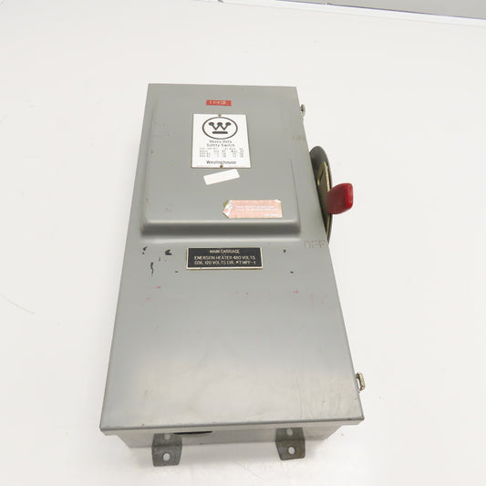 Westinghouse JHF361 600VAC 20Hp 3Ph 3 Pole Fused Safety Disconnect Switch