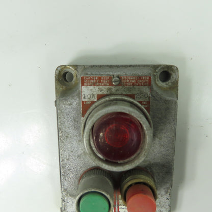 Killark XCS-0A16 Hazardous Location Start Stop Push Button Station 220VAC