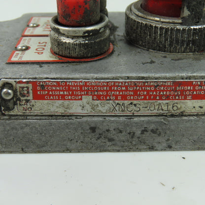 Killark XNCS-0A16 Explosion Proof Control Station Start Stop Push Button 220VAC
