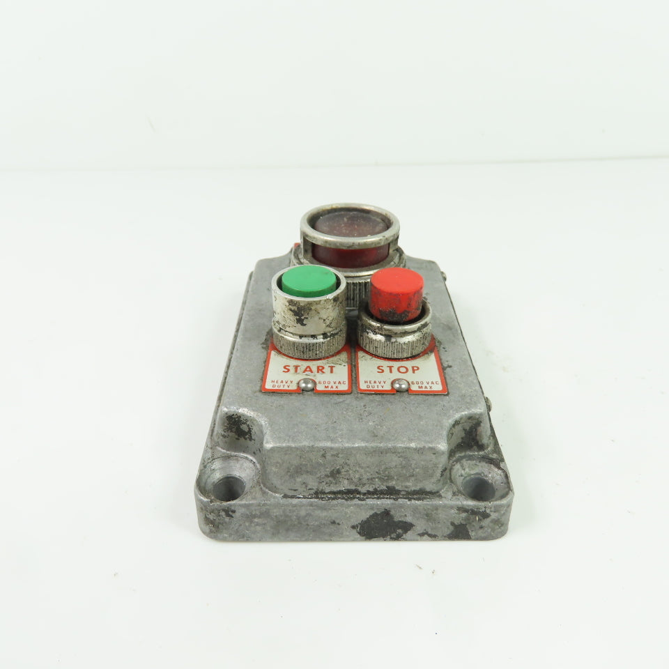 Killark XNCS-0A16 Explosion Proof Control Station Start Stop Push Button 220VAC