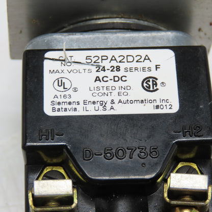 Siemens 52PA2D2A Push Pull Illuminated Emergency Stop Switch 24/28V AC/DC