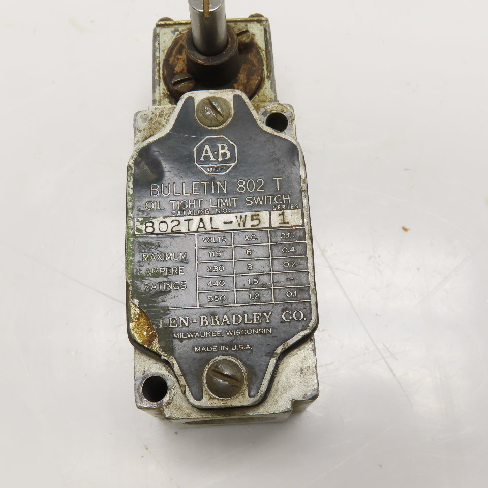 Allen Bradley 802TAL-W5 600V Oil Tight Limit Switch
