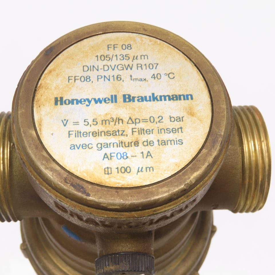 Honeywell Braukmann AF08-1A 1-1/4" NPT Water Filter 105/135um 5.5m3/h