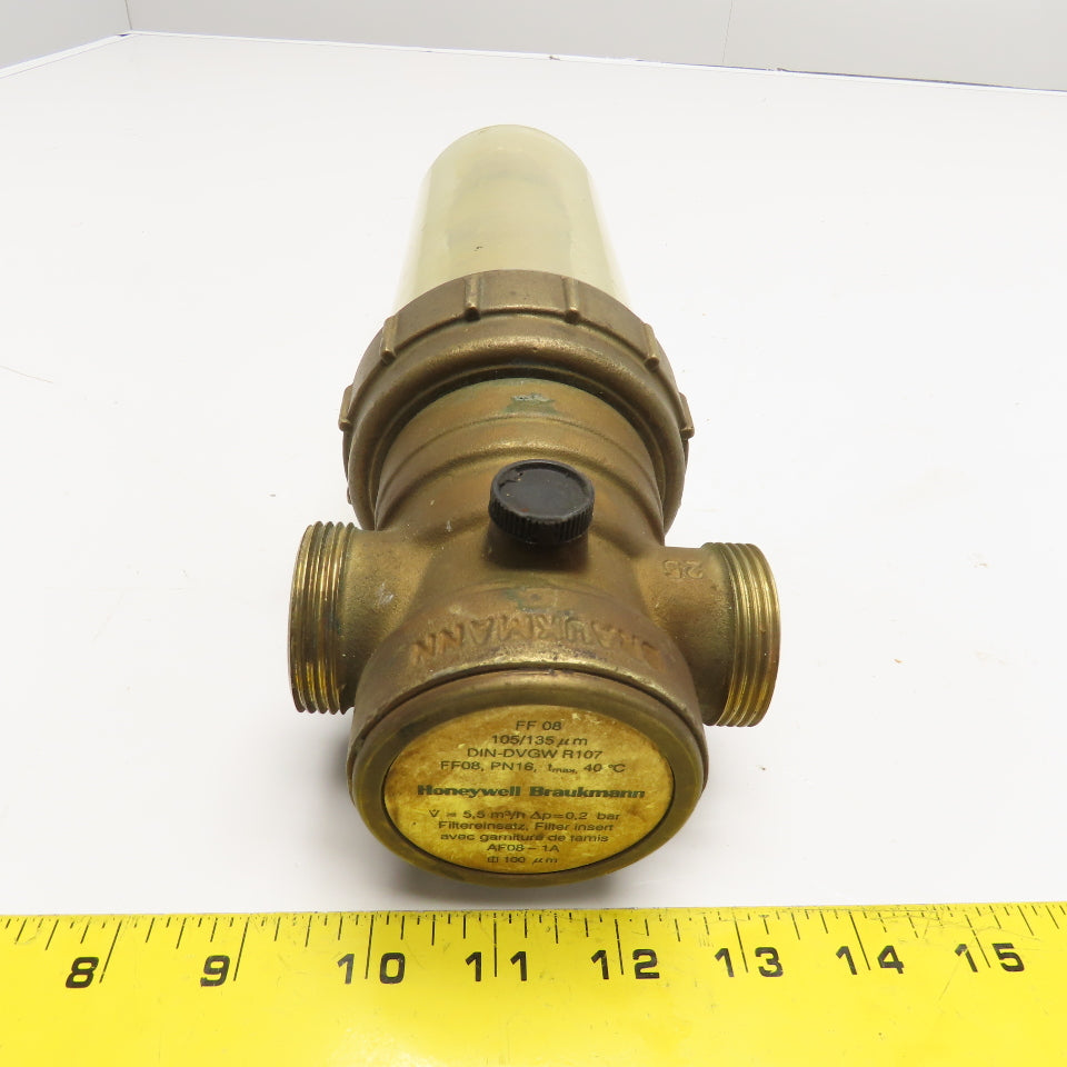Honeywell Braukmann AF08-1A 1-1/4" NPT Water Filter 105/135um 5.5m3/h