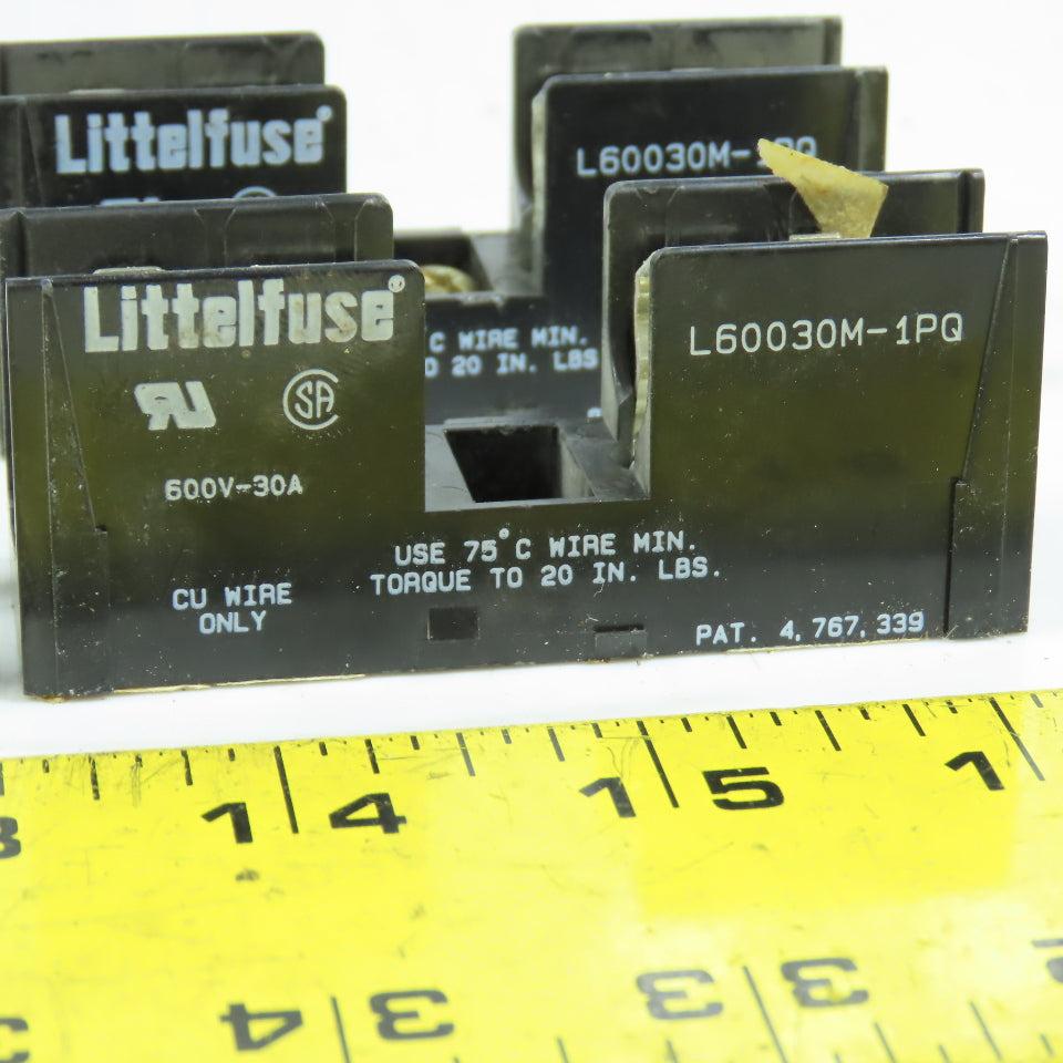 Littelfuse L60030M-1PQ Fuse Block 1-Pole 30A 600V Class M Lot of 4