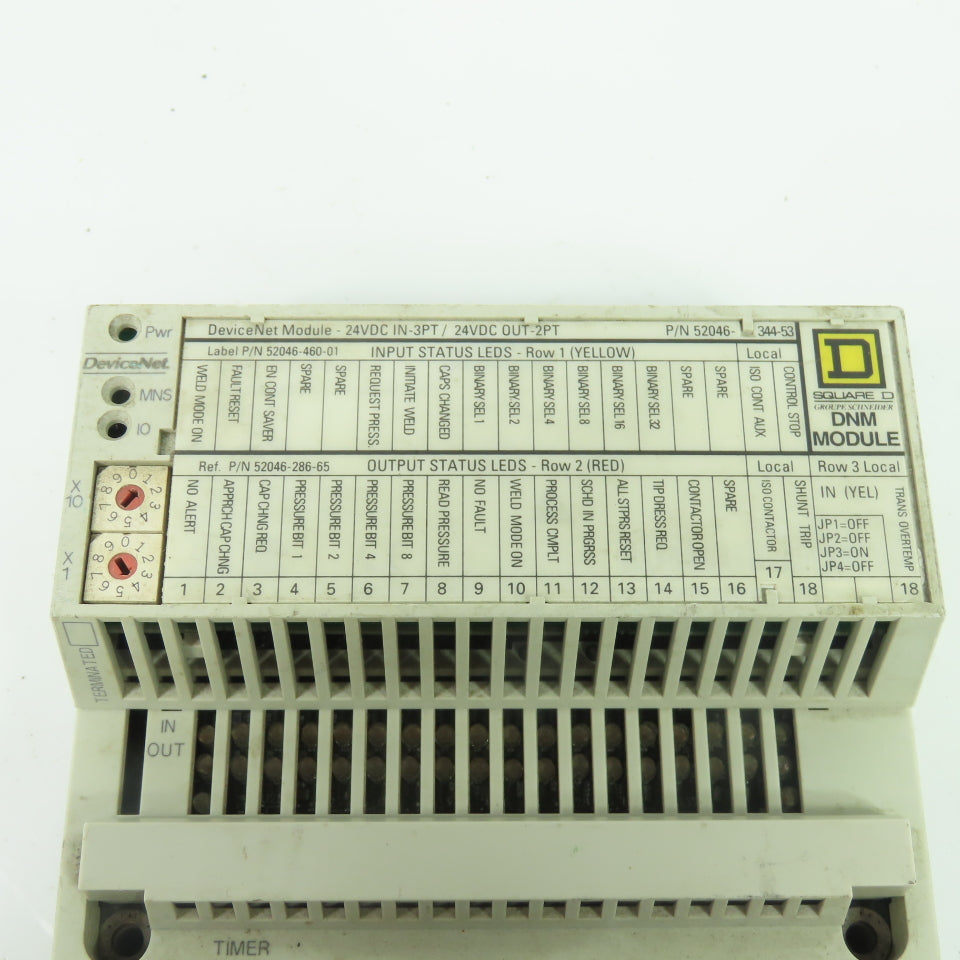 Square D DNM 52046-344-50 DeviceNet Weld Control I/O Interface Module 24VDC