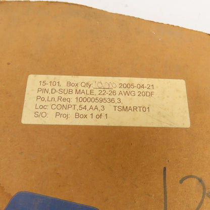 Tyco Electronics 1-745254-4 Reel of 5,000 D-Sub Male Crimp Pins 22-26 AWG 20DF