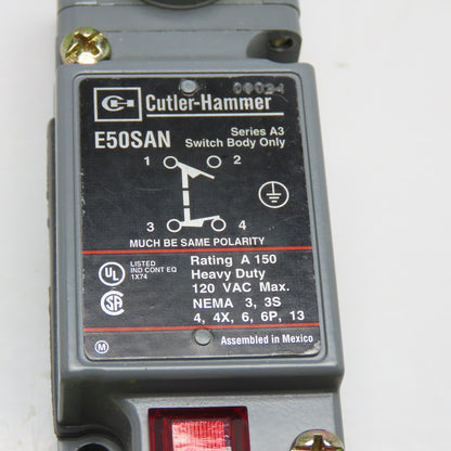 Cutler Hammer E50SAN 120VAC Roller Plunger Limit Switch NOS