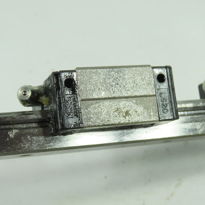 NSK LS20 Linear Guide Rail with 2 Bearing Carriages 15-3/4" OAL 20mm x 15.5mm