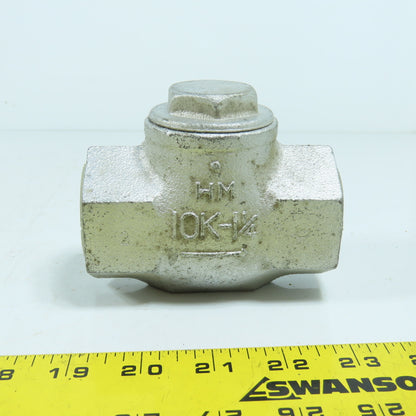10K-1 1/4 Malleable Iron Lift Check Valve Threaded 1-1/4" NPT